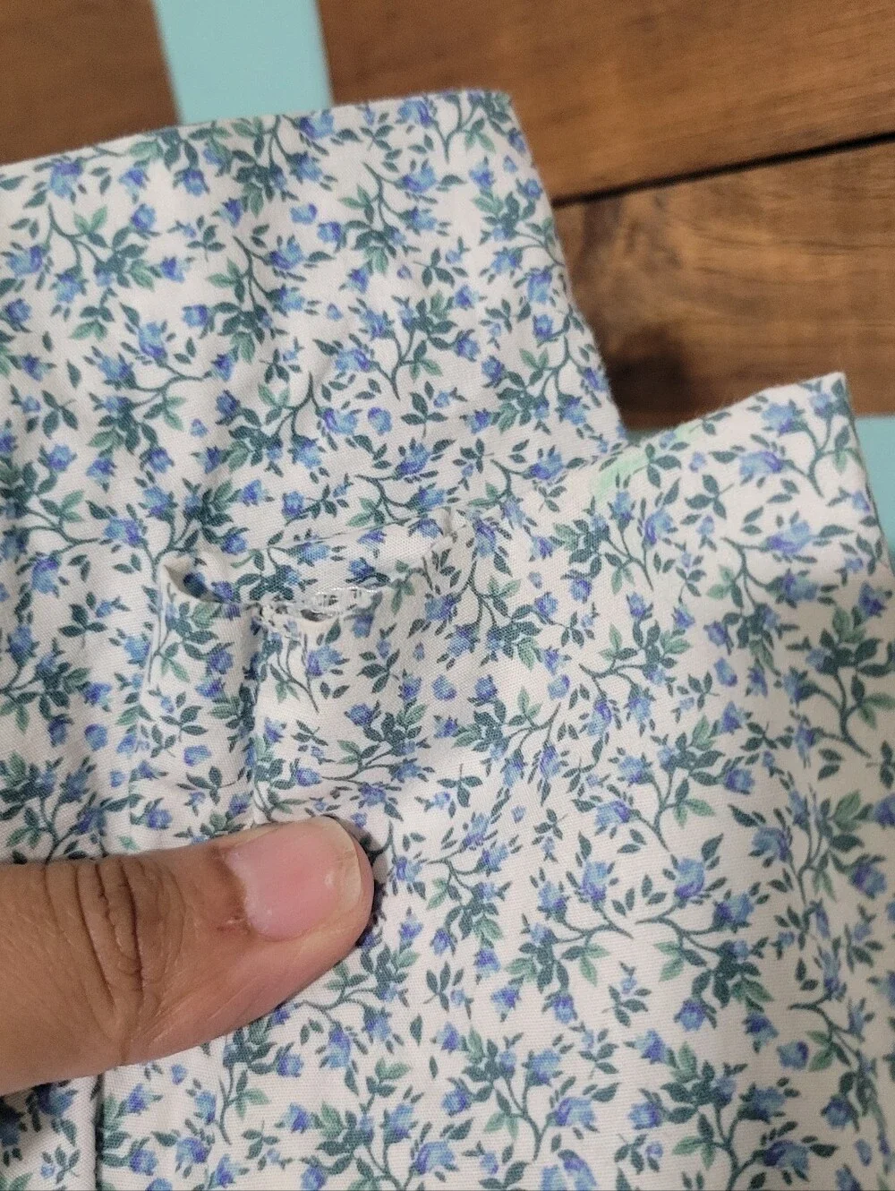 La Coqueta Blue Ditzy Floral Prairie Long Sleeve Scallop Hem Dress 5y - Picture 7 of 8